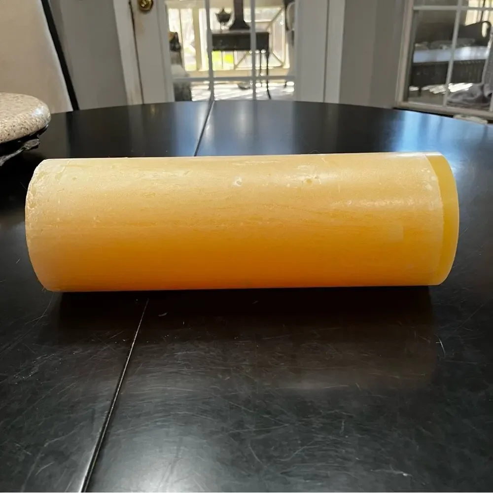 NEW Pottery Barn Timber Pillar Cylinder Centerpiece Long Burning Wax Candle 12”